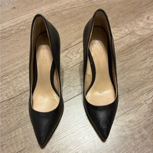 ALDO Black Pointed Leather-Look Pumps